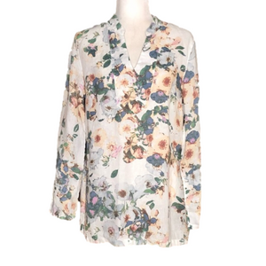 St. Tropez floral linen top